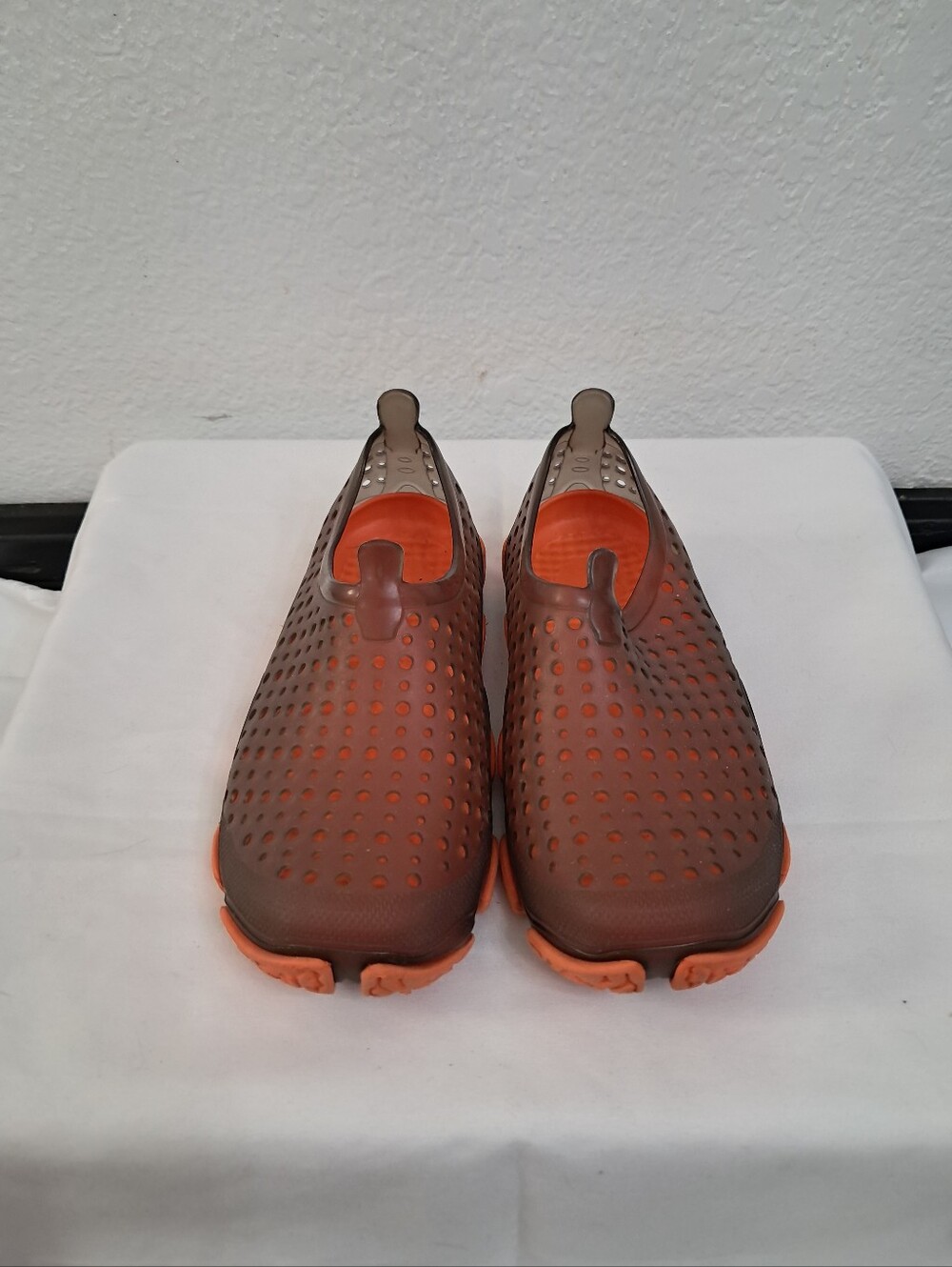 Wonder Nation Jelly Beach Water Shoes Boys 11/12 Brown Orange Slip On Outdoor
